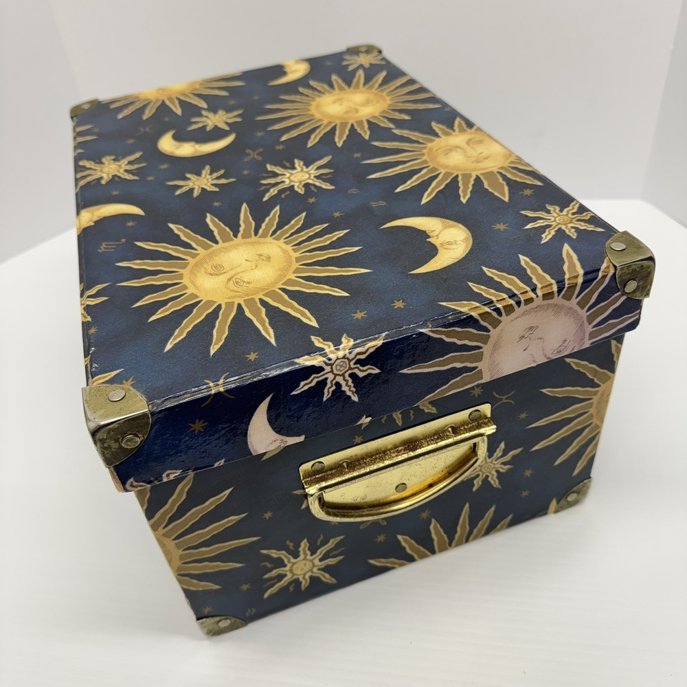 Vintage Celestial Sun Moon Stars Storage Trunk Whimsigoth Y2K TriCoastal?